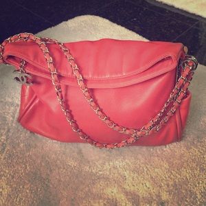 Chanel lamb skin raspberry hobo
